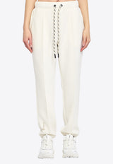 Moncler Grenoble Logo Embroidered Track Pants Ivory L10988H00002-89BC9-031