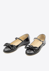 Mach & Mach Double Bow Ballet Flats in Patent Leather Black PF24-S0741-010-PAT-BLK