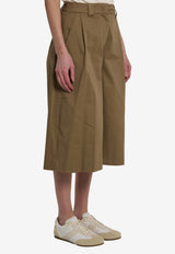 TheLatest Dakota Wide-Leg Bermuda Pants Brown TLW03120T0176-ABTP-T0031