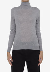 Saint Laurent Wool High-Neck Sweater Gray 800713-Y76HF-1160