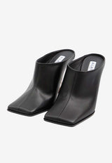 Alaïa 90 Square-Toe Mules in Nappa Leather Black AA3M2015I106--999