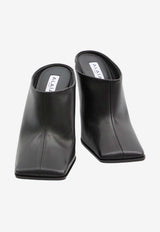 Alaïa 90 Square-Toe Mules in Nappa Leather Black AA3M2015I106--999