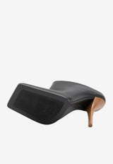 Alaïa 90 Square-Toe Mules in Nappa Leather Black AA3M2015I106--999