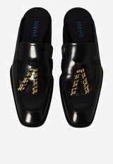 Loewe Edge Loafer Mules in Brushed Calfskin Black L814379X70--1100