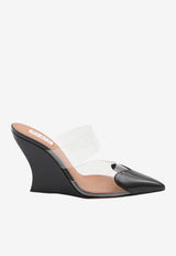 Alaïa Le Coeur 90 Patent Leather Wedge Mules Black AA3M3005CK150--999