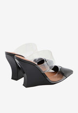 Alaïa Le Coeur 90 Patent Leather Wedge Mules Black AA3M3005CK150--999