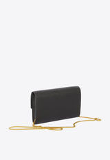 Saint Laurent Uptown Grained Leather Chain Clutch Black 607788-1GF0J-1000