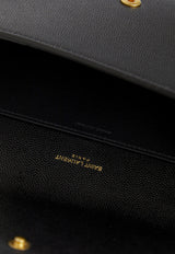 Saint Laurent Uptown Grained Leather Chain Clutch Black 607788-1GF0J-1000