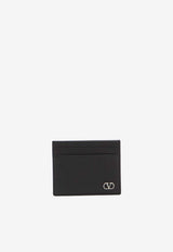 Valentino VLogo Hammered Leather Cardholder Black 8Y2P0AP4-UAG-0NO