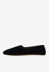 The Row Velvet Ponti Ballet Flats Black F1782-W24-BLK