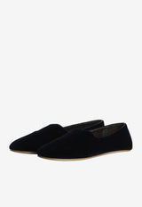 The Row Velvet Ponti Ballet Flats Black F1782-W24-BLK