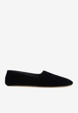 The Row Velvet Ponti Ballet Flats Black F1782-W24-BLK