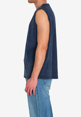 Off-White Bookish Sleeveless Washed T-shirt Blue OMAC02FS26-JER001-4001
