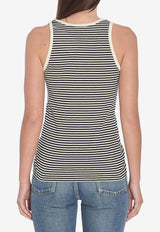 Saint Laurent Cassandre Stripe Tank Top Monochrome 832278-Y37ZN-1077
