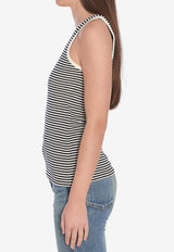 Saint Laurent Cassandre Stripe Tank Top Monochrome 832278-Y37ZN-1077