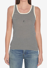 Saint Laurent Cassandre Stripe Tank Top Monochrome 832278-Y37ZN-1077