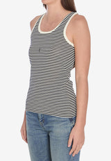 Saint Laurent Cassandre Stripe Tank Top Monochrome 832278-Y37ZN-1077