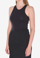Alaïa Sculpting Ribbed Knit Bodysuit Top Black AA9B0382J085B--995