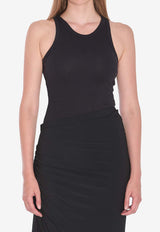 Alaïa Sculpting Ribbed Knit Bodysuit Top Black AA9B0382J085B--995