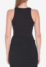 Alaïa Sculpting Ribbed Knit Bodysuit Top Black AA9B0382J085B--995