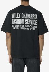 Willy Chavarria Fashion Service Distressed T-shirt Black WCJSY0180--001