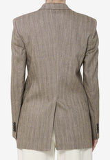 Tagliatore Double-Breasted Buttoned Blazer Brown JJASMINE-A40006-M1200