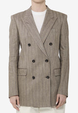Tagliatore Double-Breasted Buttoned Blazer Brown JJASMINE-A40006-M1200
