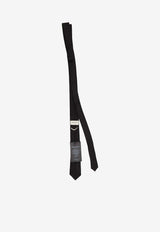 Saint Laurent Monogram Silk Tie Black 827975-3Y002-1060