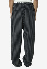 Willy Chavarria Toluca Striped Pants Black WCBTM0087--076
