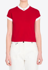 Versace Vintage V-neck T-shirt Red 1023697-1A17894-2RC90
