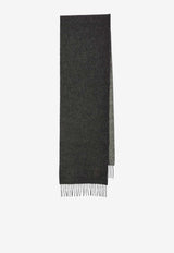 Loewe Anagram Patch Wool and Cashmere Reversible Scarf Gray F811251X06--1114