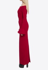 Solace London Anica Off-Shoulder Crepe Gown Red OS46053--RED