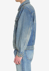 Saint Laurent Trucker Faded Denim Jacket Blue 859157-Y11CA-4939