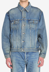 Saint Laurent Trucker Faded Denim Jacket Blue 859157-Y11CA-4939