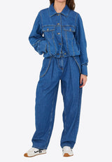 Loewe Embroidered Anagram Denim Jacket Blue S540Y1CX06--5140