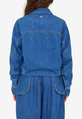 Loewe Embroidered Anagram Denim Jacket Blue S540Y1CX06--5140