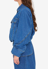 Loewe Embroidered Anagram Denim Jacket Blue S540Y1CX06--5140