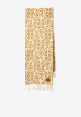 Loewe Anagram Alpaca and Wool Scarf Beige FSF4SS1W02--2147