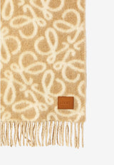 Loewe Anagram Alpaca and Wool Scarf Beige FSF4SS1W02--2147