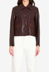 Arma Fem Vintage Leather Jacket Brown 020L26105202--MUD BROWN