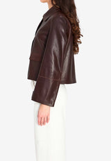 Arma Fem Vintage Leather Jacket Brown 020L26105202--MUD BROWN