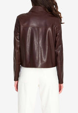 Arma Fem Vintage Leather Jacket Brown 020L26105202--MUD BROWN