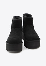 UGG Classic Mini Platform Suede Boots Black 1134991--BLK