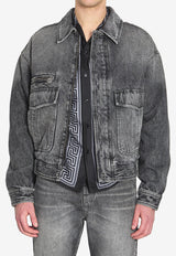 Versace Stonewashed Denim Jacket Gray 1021754-1A16053-1D980