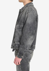 Versace Stonewashed Denim Jacket Gray 1021754-1A16053-1D980