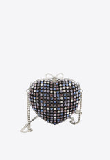 Self-Portrait Multi Crystal Embellished Heart Clutch Bag Black RS26307A--MULTICOLOR