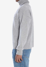 AMI PARIS Ami De Coeur High-Neck Sweater Gray UKS821-KN0071-050