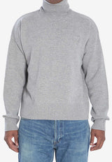AMI PARIS Ami De Coeur High-Neck Sweater Gray UKS821-KN0071-050