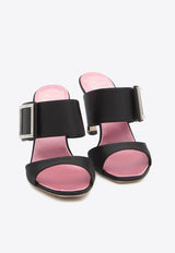 Roger Vivier Trompette 85 Satin Mules Black RVW45244410-RS0-B999