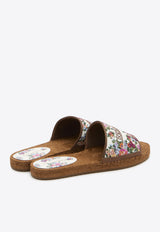 Dolce & Gabbana Floral Embroidered Slides Multicolor CE0148-A6483-8V135